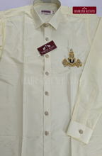 Luxury Aari Work Wedding Silk Dhoti Set (HandCrafted) -(DESPATCH TIME 15 DAYS) - Off White