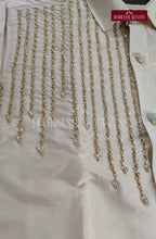 Luxury Aari Work Wedding Silk Dhoti Set 7 (HandCrafted) -(DESPATCH TIME 15 DAYS)