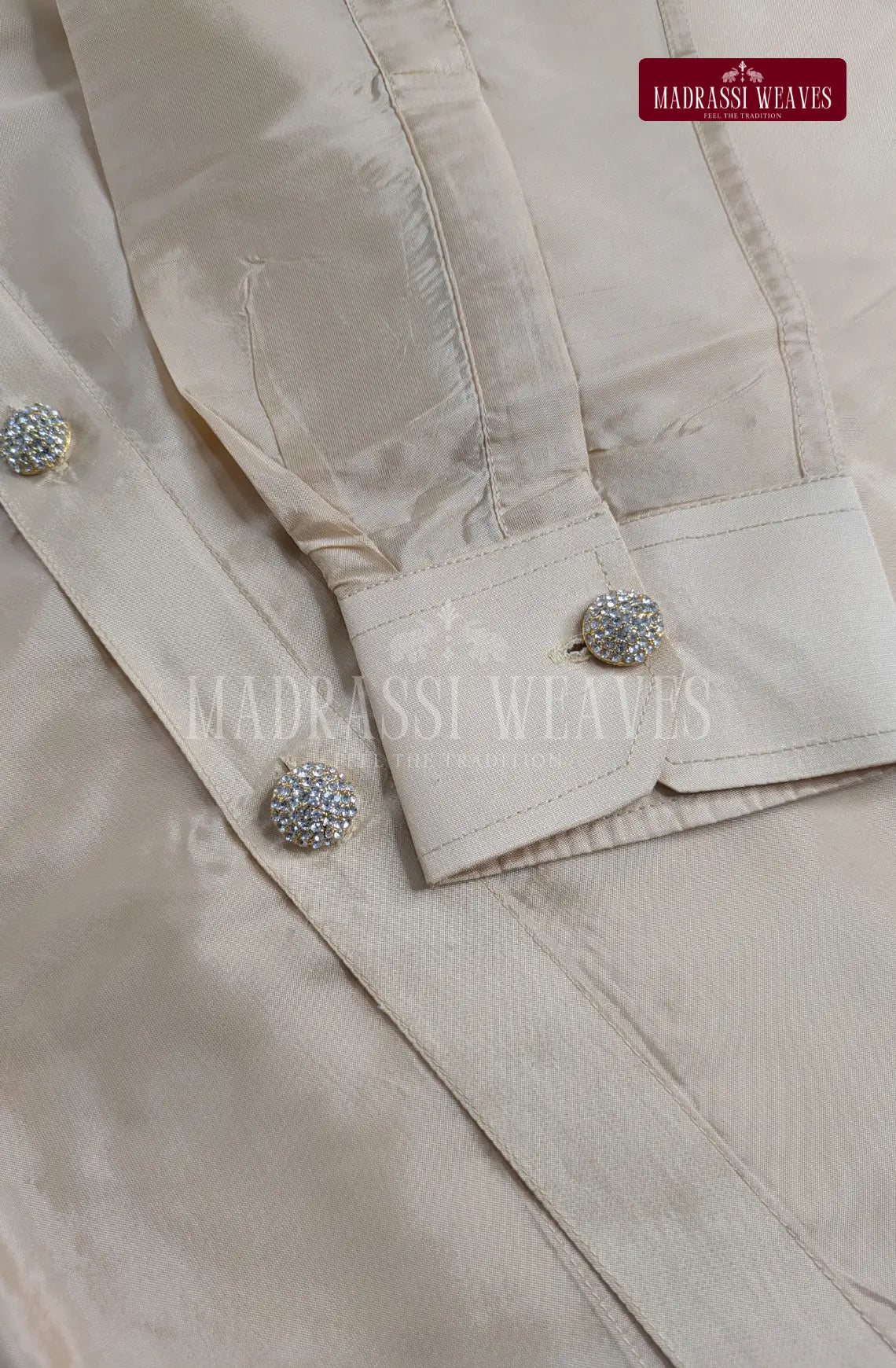 Luxury Aari Work Wedding Silk Dhoti Set 7 (HandCrafted) -(DESPATCH TIME 15 DAYS)