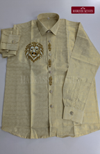 Luxury Aari Work Wedding Silk Dhoti Set (HandCrafted) - (DESPATCH TIME 15 DAYS)-Beige