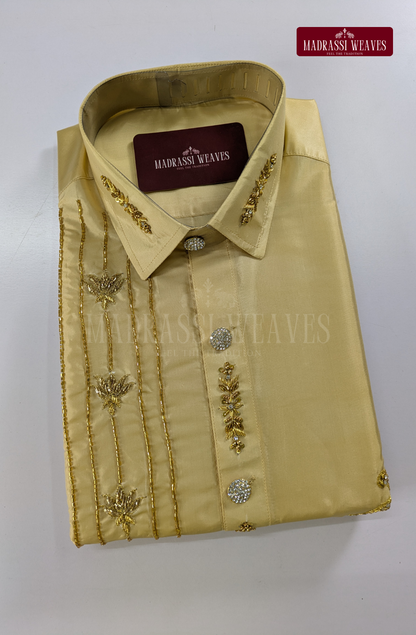 Aari Work Men's Shirt Only (Hand Crafted) - (DESPATCH TIME 15 DAYS)