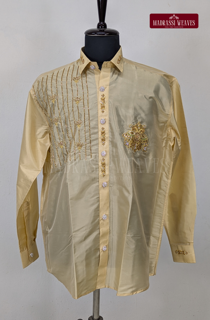 Aari Work Men's Shirt Only (Hand Crafted) - (DESPATCH TIME 15 DAYS)