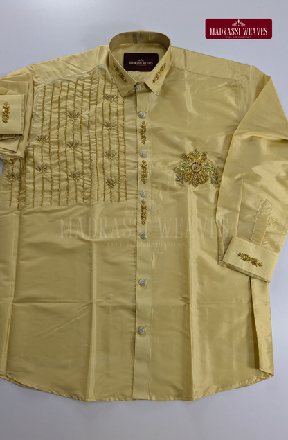 Aari Work Men's Shirt Only (Hand Crafted) - (DESPATCH TIME 15 DAYS)