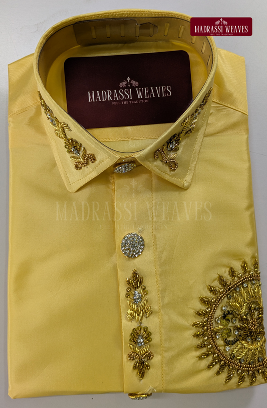 Aari Work Men's Shirt Only (Hand Crafted) - (DESPATCH TIME 15 DAYS)