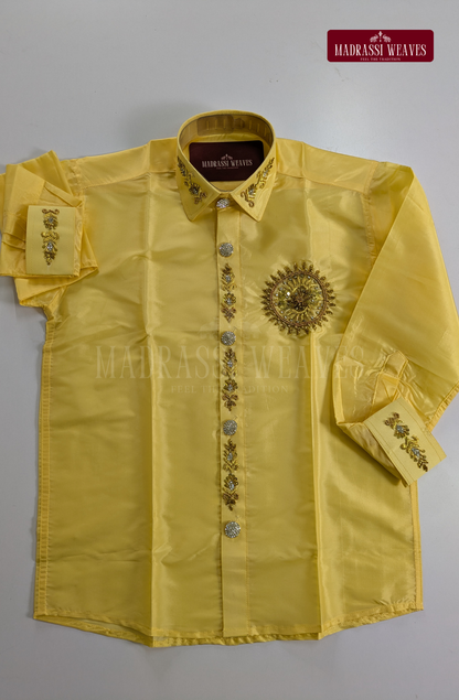 Aari Work Men's Shirt Only (Hand Crafted) - (DESPATCH TIME 15 DAYS)