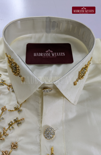 Aari Work Men's Shirt Only (Hand Crafted) - (DESPATCH TIME 15 DAYS)