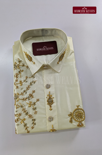 Aari Work Men's Shirt Only (Hand Crafted) - (DESPATCH TIME 15 DAYS)