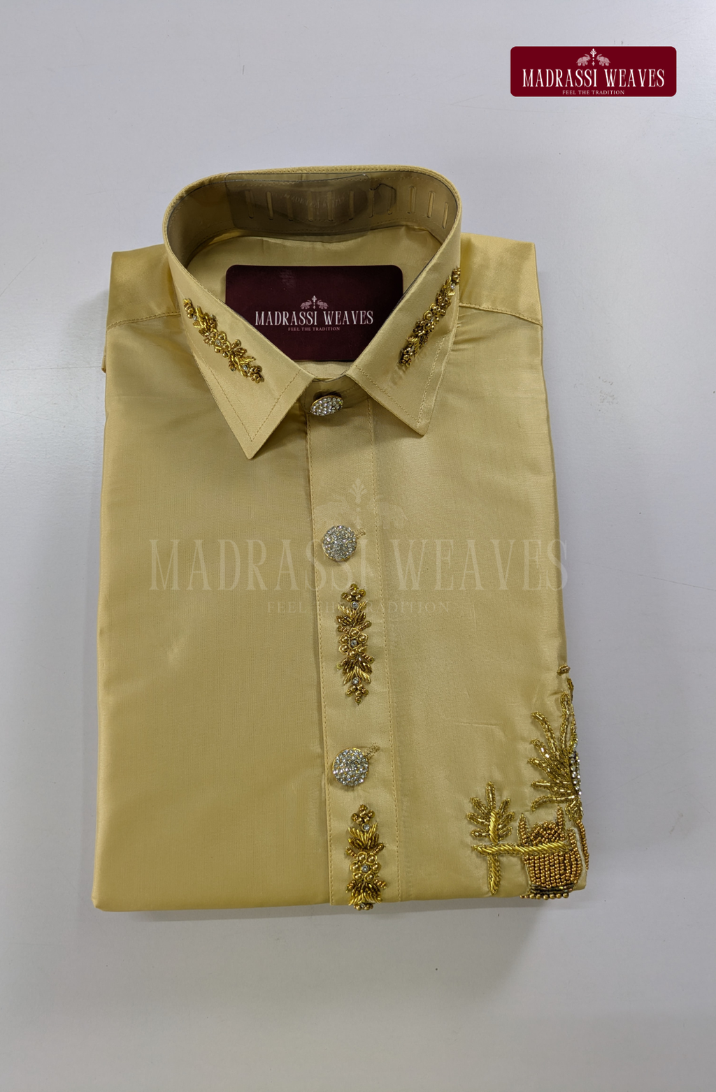 Aari Work Men's Shirt Only (Hand Crafted) - (DESPATCH TIME 15 DAYS)