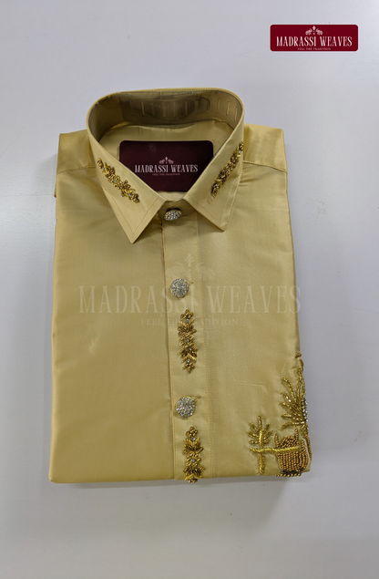 Aari Work Men's Shirt Only (Hand Crafted) - (DESPATCH TIME 15 DAYS)