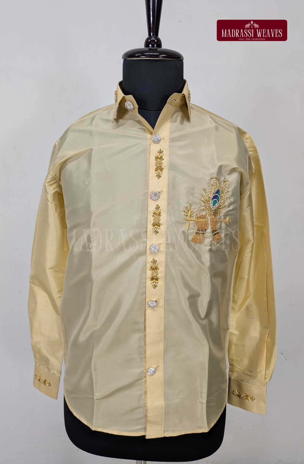 Aari Work Men's Shirt Only (Hand Crafted) - (DESPATCH TIME 15 DAYS)
