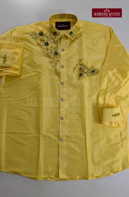 Aari Work Men's Shirt Only (Hand Crafted) - (DESPATCH TIME 15 DAYS)
