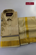 Luxury Aari Work Wedding Silk Dhoti Set 6 (HandCrafted) -(DESPATCH TIME 15 DAYS)