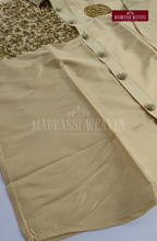 Luxury Aari Work Wedding Silk Dhoti Set 9 (HandCrafted) - (DESPATCH TIME 15 DAYS)
