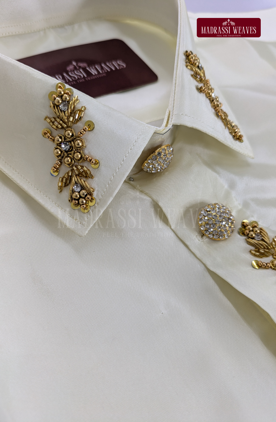 Luxury Aari Work Wedding Silk Dhoti Set (HandCrafted) -(DESPATCH TIME 15 DAYS)