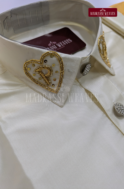 Aari Work Men's Shirt Only (Hand Crafted) - (DESPATCH TIME 15 DAYS)