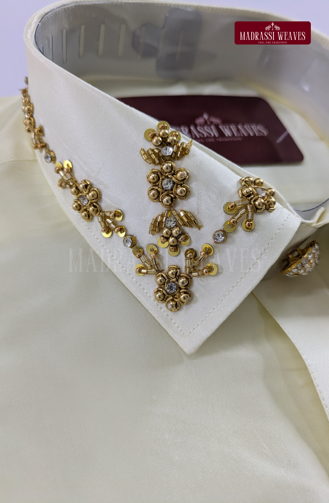 Luxury Aari Work Wedding Silk Dhoti Set (HandCrafted) -(DESPATCH TIME 15 DAYS)