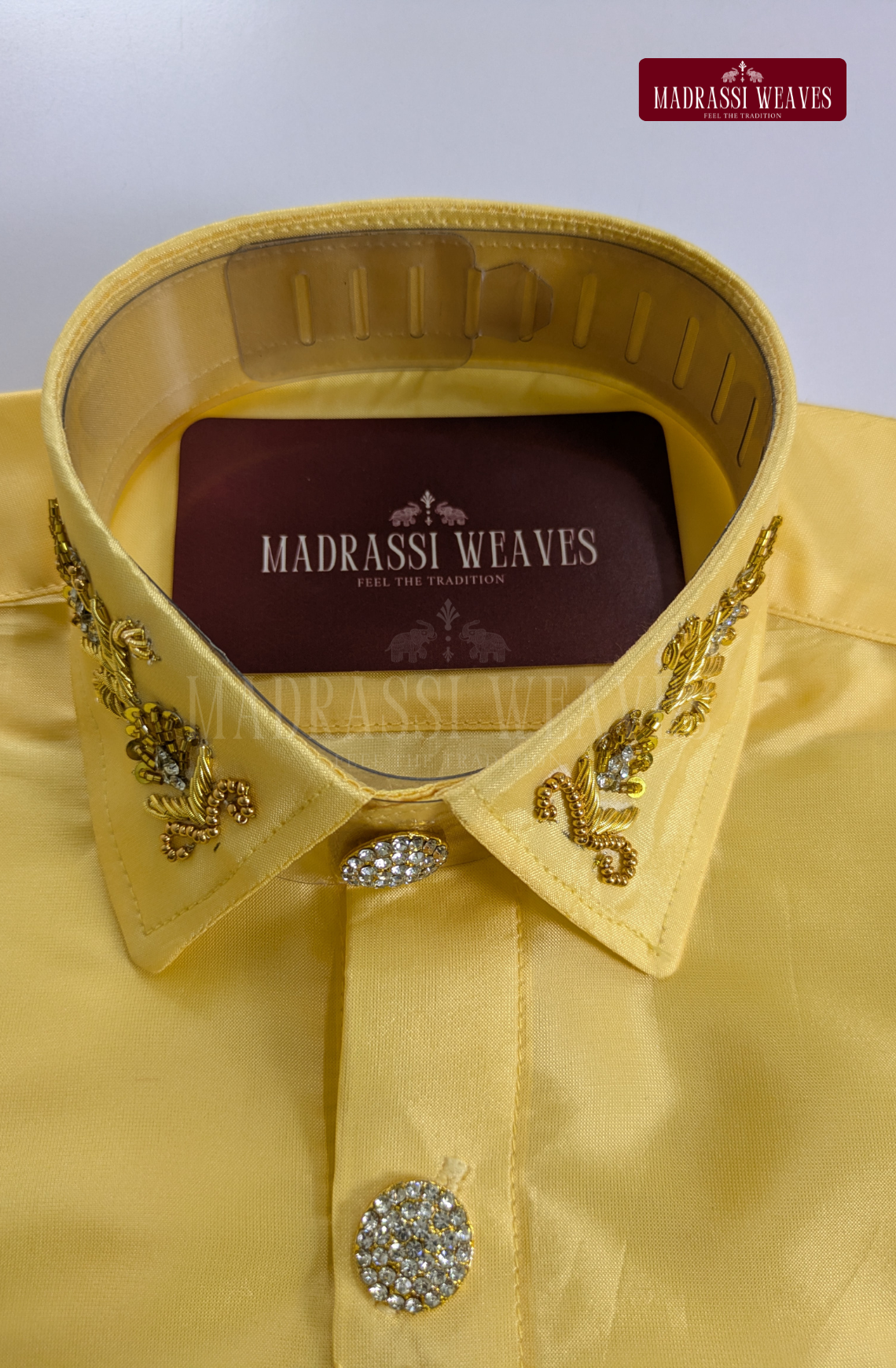Luxury Aari Work Wedding Silk Dhoti Set (HandCrafted) -(DESPATCH TIME 15 DAYS) - Champagne
