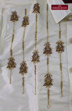 Luxury Aari Work Wedding Silk Dhoti Set (HandCrafted) -(DESPATCH TIME 15 DAYS)