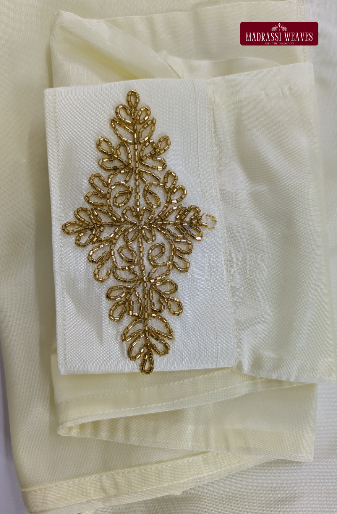 Luxury Aari Work Wedding Silk Dhoti Set (HandCrafted) -(DESPATCH TIME 15 DAYS)
