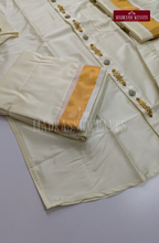 Luxury Aari Work Wedding Silk Dhoti Set (Hand Crafted) -(DESPATCH TIME 15 DAYS)