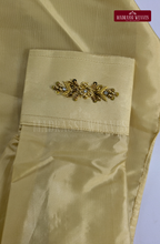 Luxury Aari Work Wedding Silk Dhoti Set (HandCrafted) -(DESPATCH TIME 15 DAYS) - Beige