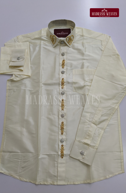Aari Work Men's Shirt Only (Hand Crafted) - (DESPATCH TIME 15 DAYS)