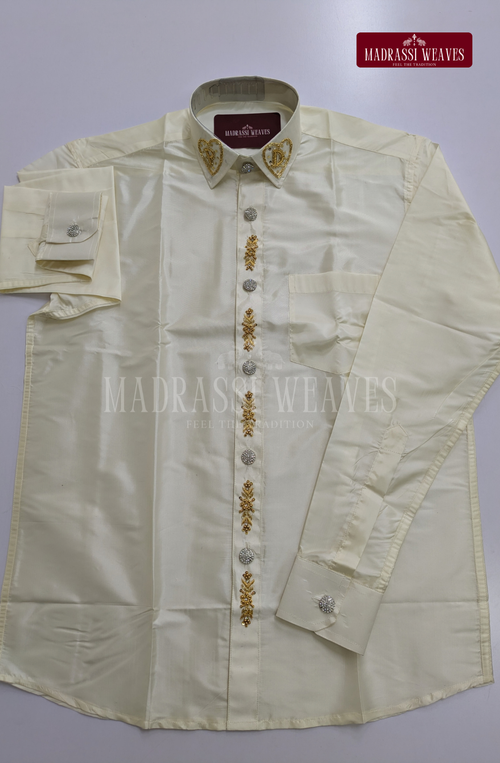 Aari Work Men's Shirt Only (Hand Crafted) - (DESPATCH TIME 15 DAYS)