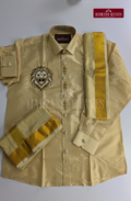 Luxury Aari Work Wedding Silk Dhoti Set 10 (HandCrafted) -(DESPATCH TIME 15 DAYS)