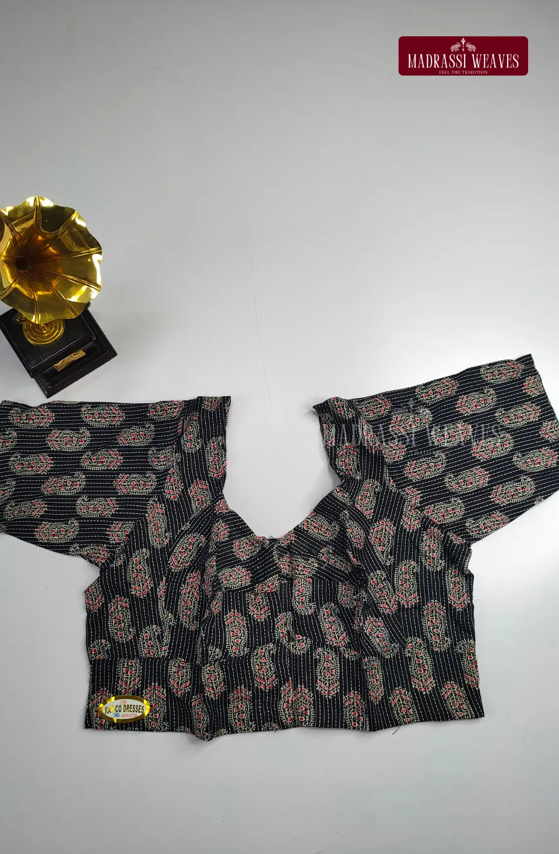 Mango Butta Printed Readymade Blouse - Black