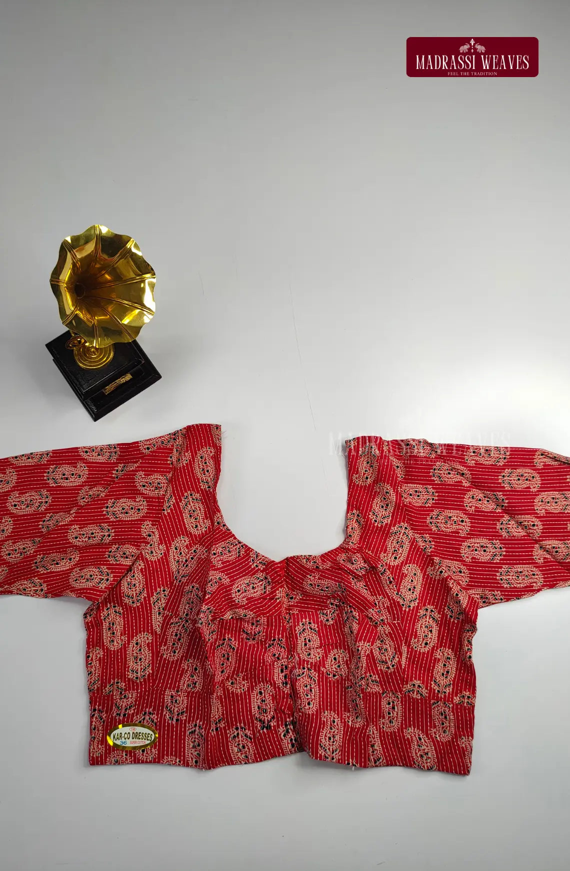 Mango Butta Printed Readymade Blouse - Royal Red