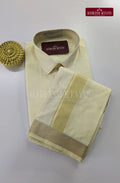 Premium Ethnic Embossed Men's Dhoti Set - White
