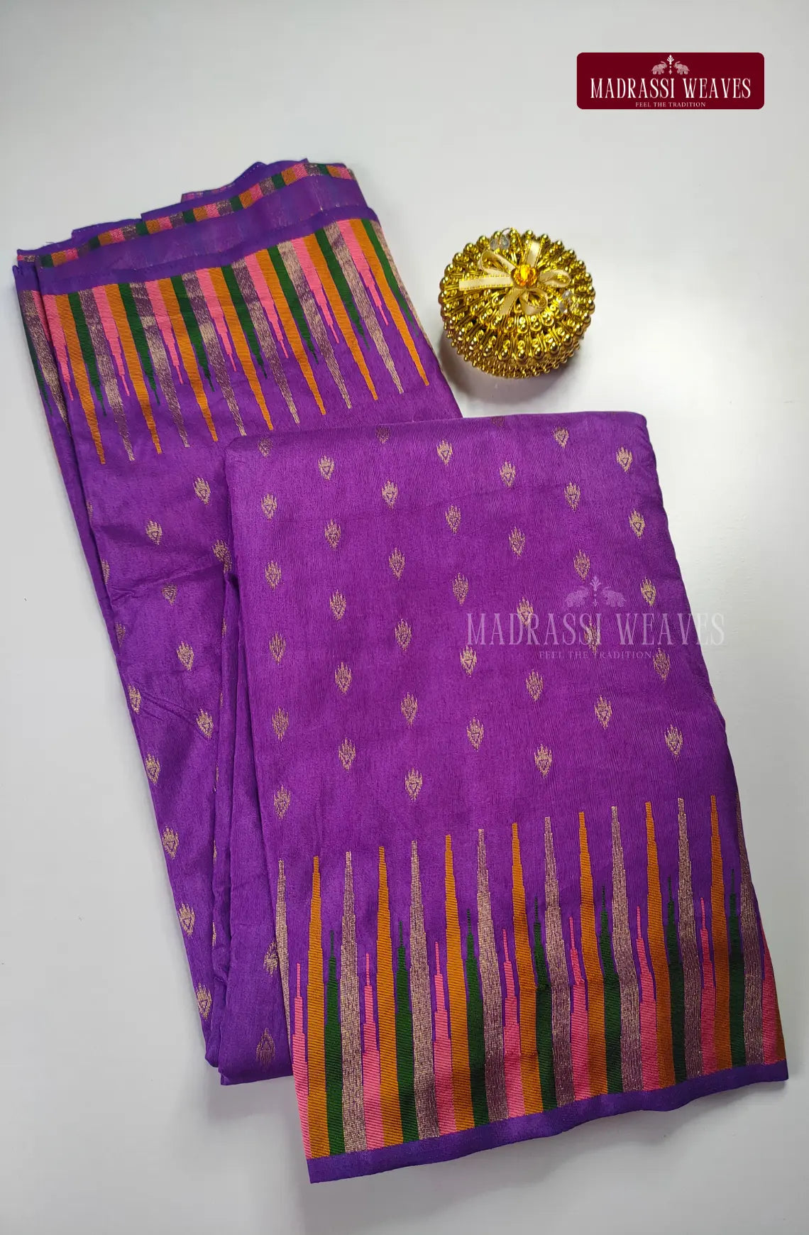 Mysore Silk Blend Meena Border Saree