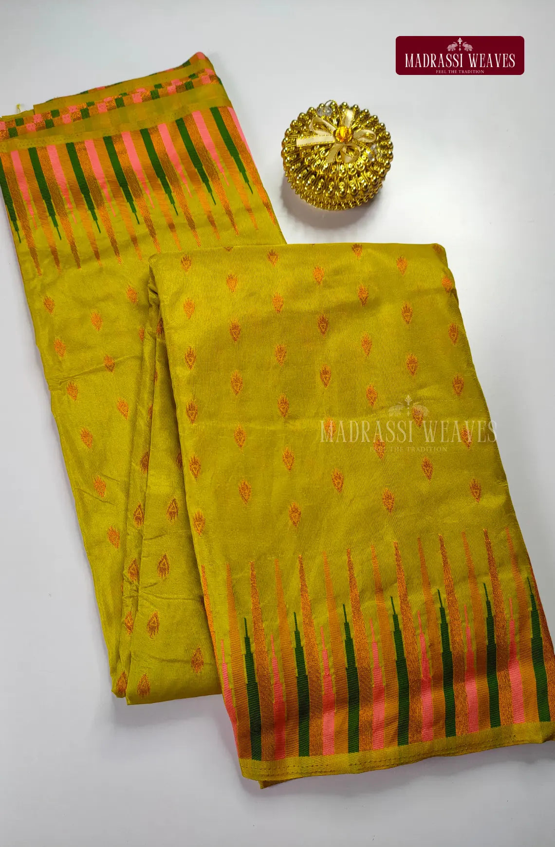 Mysore Silk Blend Meena Border Saree