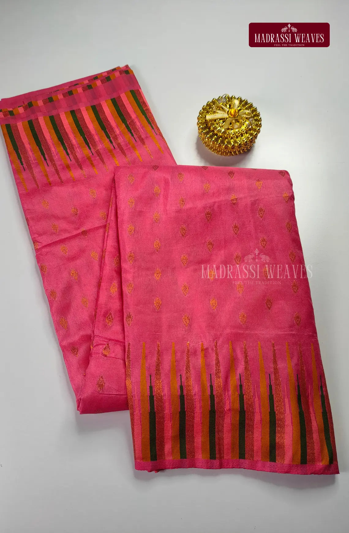 Mysore Silk Blend Meena Border Saree