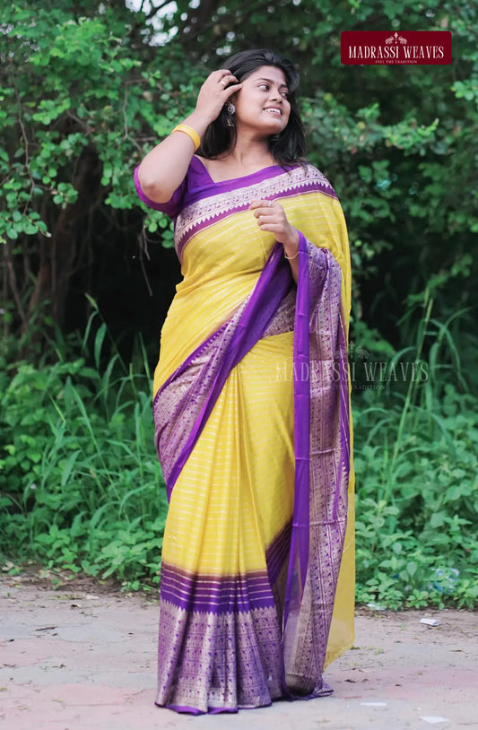 Mysore Crepe Foil Print Sarees