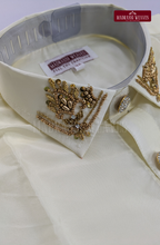 Luxury Aari Work Wedding Silk Dhoti Set (HandCrafted) -(DESPATCH TIME 15 DAYS) - Off White-10