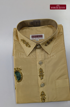Aari Work Men's Shirt Only (Hand Crafted) - (DESPATCH TIME 15 DAYS) - Beige