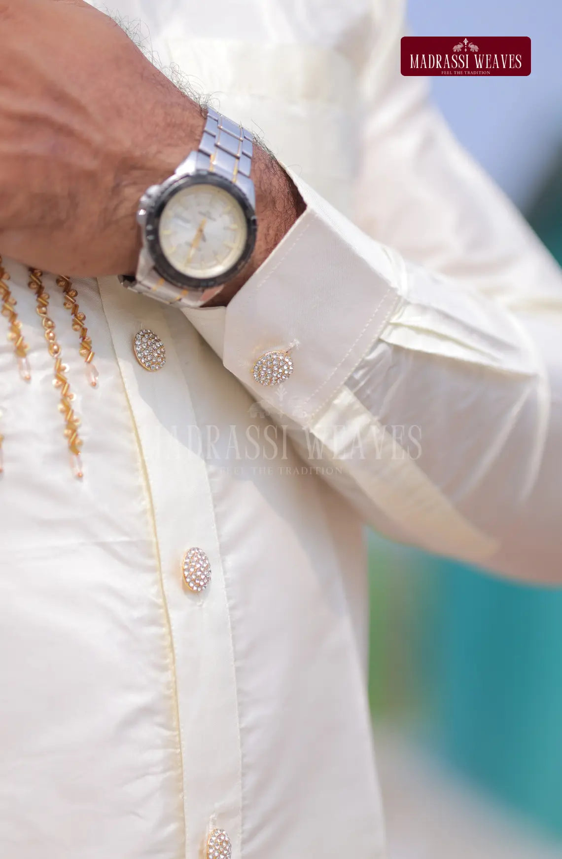 Aari Work Men's Shirt 1 (Hand Crafted) -(DESPATCH TIME 15 DAYS)