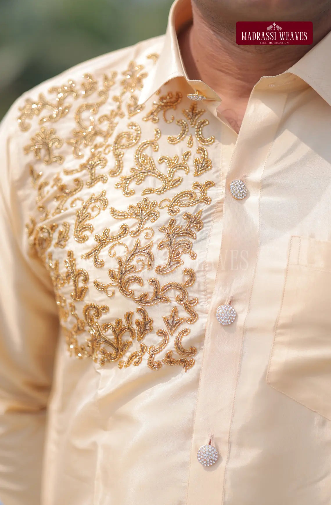 Aari Work Men's Shirt 3 (Hand Crafted) - (DESPATCH TIME 15 DAYS)