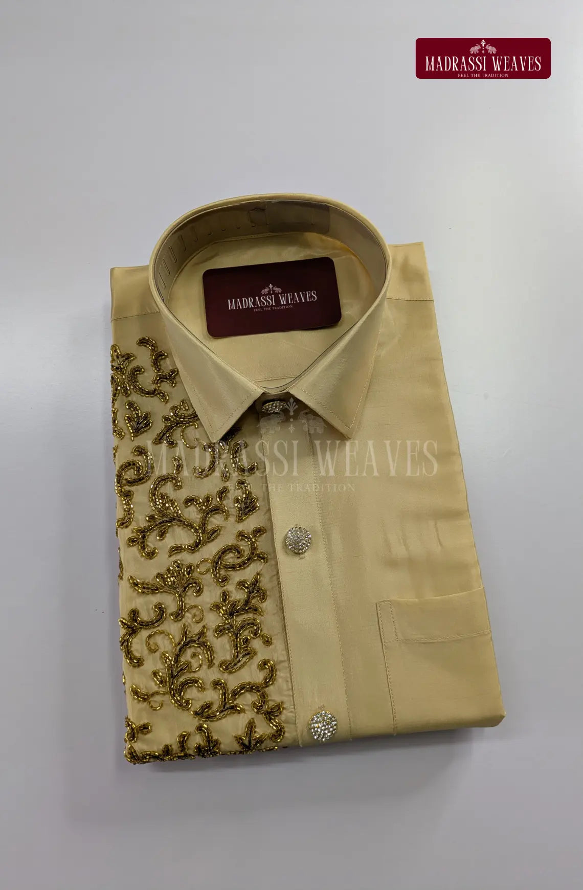 Aari Work Men's Shirt 3 (Hand Crafted) - (DESPATCH TIME 15 DAYS)