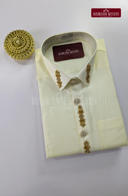 Aari Work Men's Shirt 5 (Hand Crafted) - (DESPATCH TIME 15 DAYS)