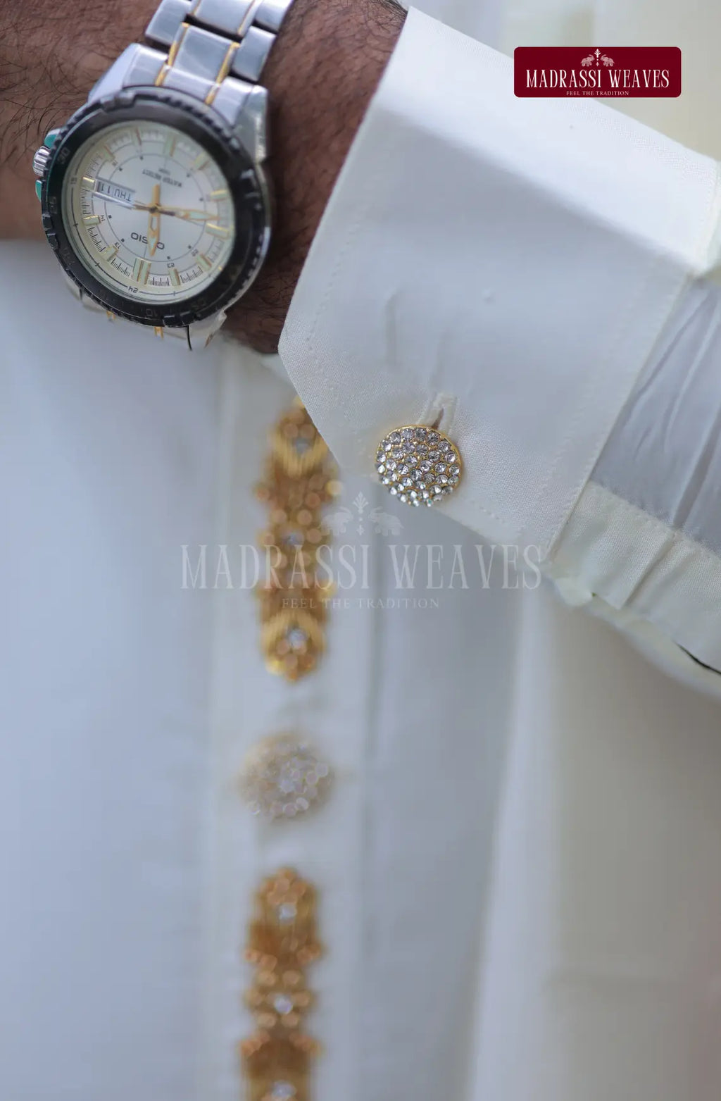 Aari Work Men's Shirt 5 (Hand Crafted) - (DESPATCH TIME 15 DAYS)
