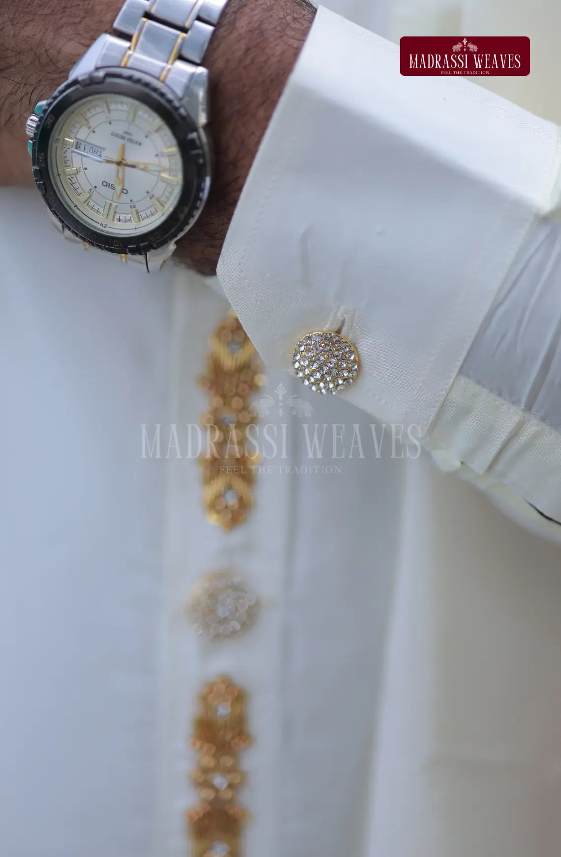 Aari Work Men's Shirt 5 (Hand Crafted) - (DESPATCH TIME 15 DAYS)