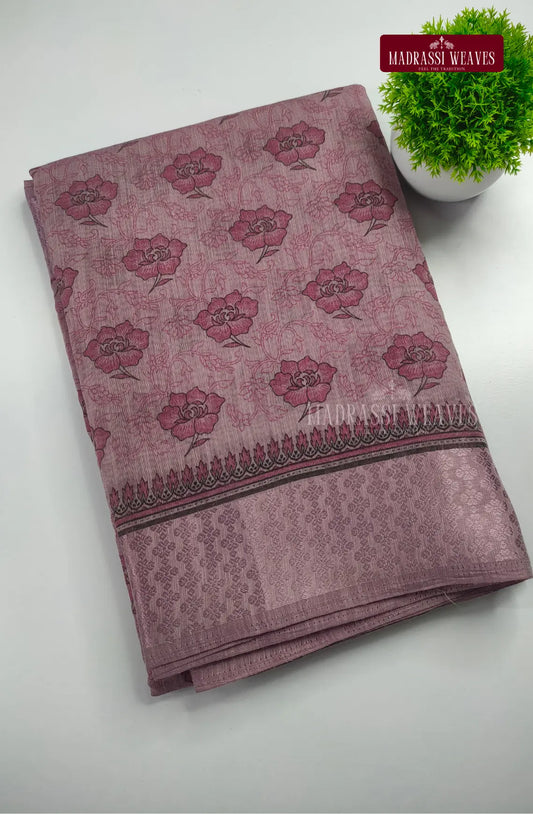 Office Wear Cotton Blend Saree - LIght Beet