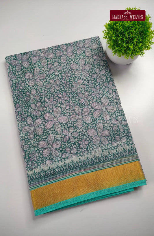 Office Wear Cotton Blend Saree - Sky Blue