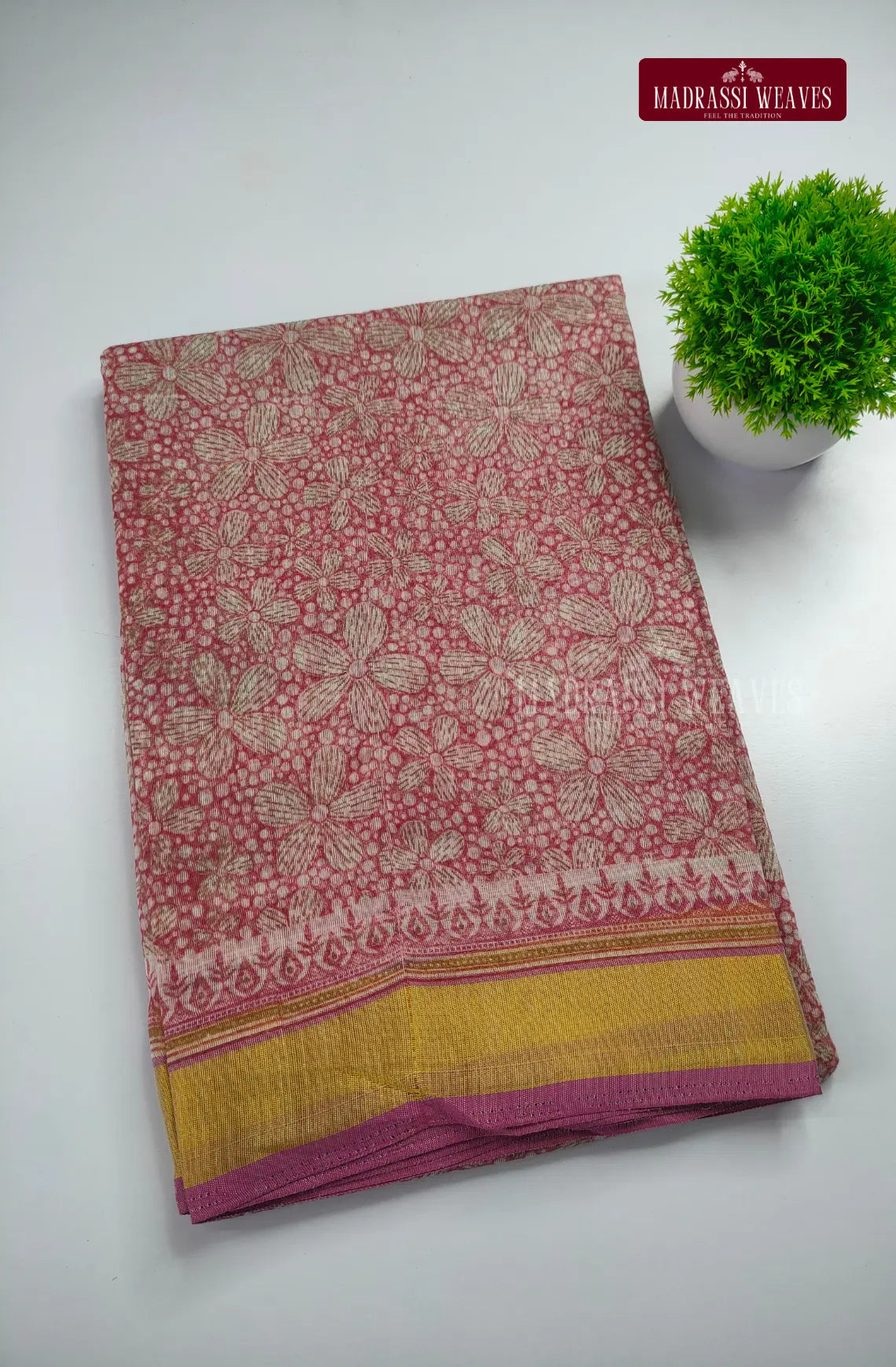 Office Wear Cotton Blend Saree - Wine