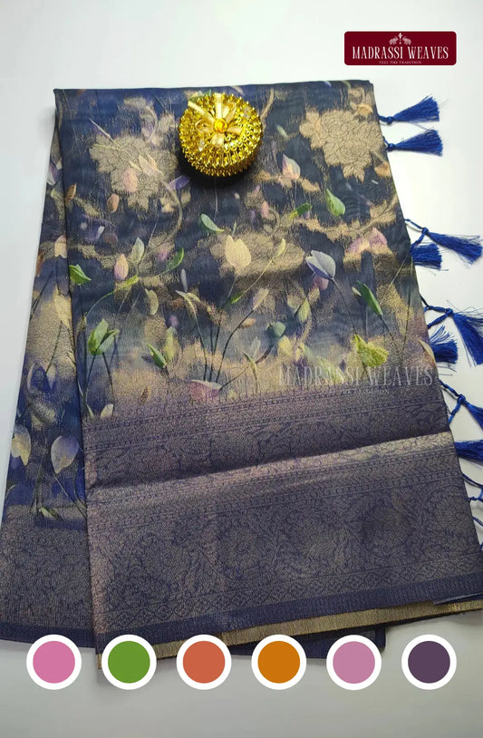 Office Wear Digital Soft Cotton Silk Saree