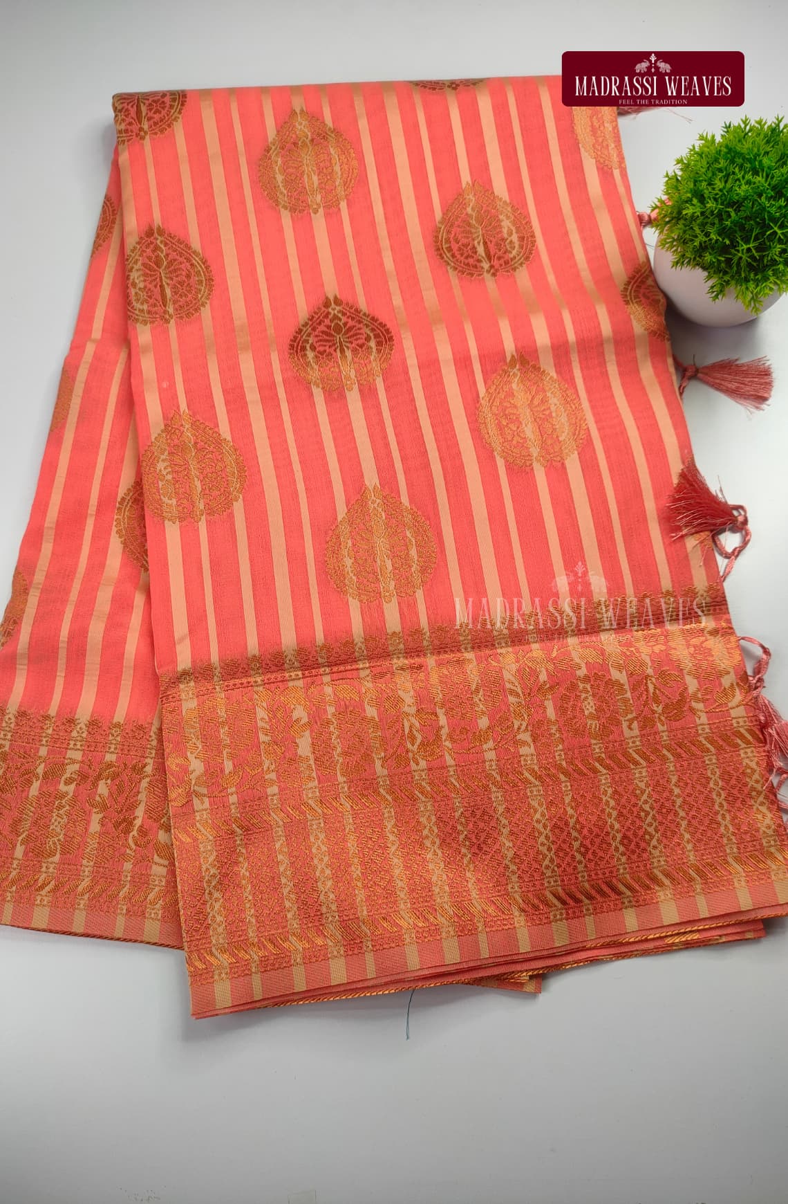 Striped Cotton Silk Saree