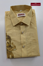 Luxury Aari Work Wedding Silk Dhoti Set (HandCrafted) -(DESPATCH TIME 15 DAYS)- BEIGE