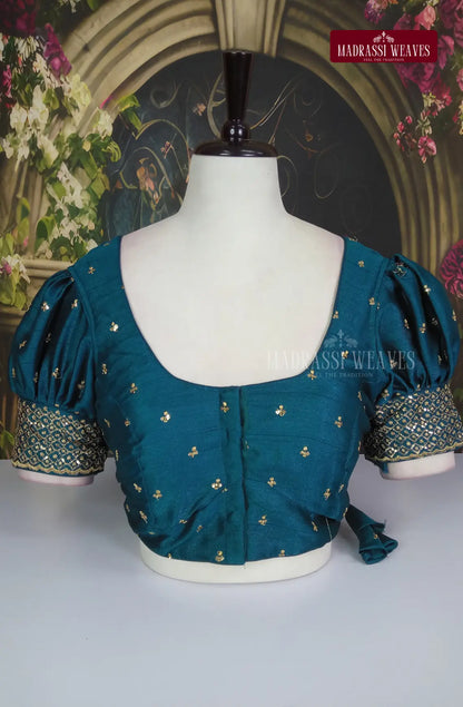 ReadyMade Adjustable Puff Sleeve Embroidered Blouse